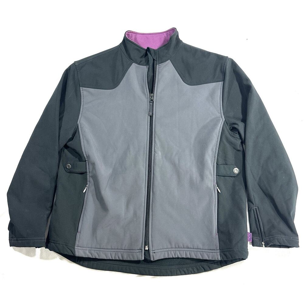 Walls Jacket Womens Large Black Fleece Lined Full Zip Hiking Soft Shell - Picture 3 of 12
